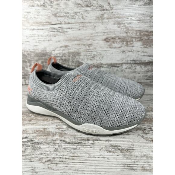 Women's Kuru Stride Gray Knit Slip On Walking Plantar Sneakers Sz 9 EUC! - Picture 1 of 10